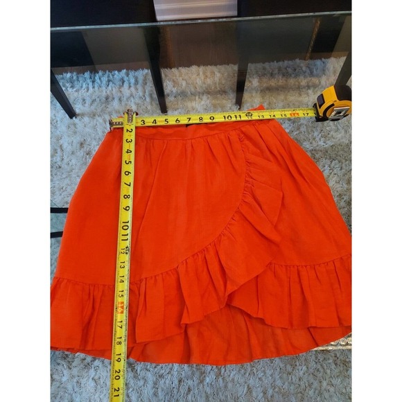 J.Crew Women's Orange 100% Cotton A-Line Casual Knee Length Skirt Size 4P - Picture 11 of 11